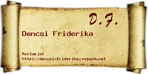 Dencsi Friderika névjegykártya